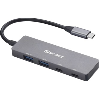Sandberg 136-50 4-portos USB-C hub szürke (ASW3410)