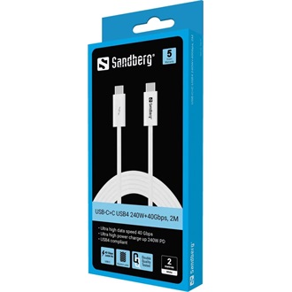 Sandberg 136-57 USB-C -> USB4 M/M adatkábel 2m