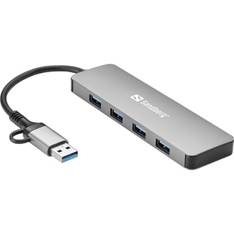 Sandberg 136-63 4-portos USB-C/A hub ezüst
