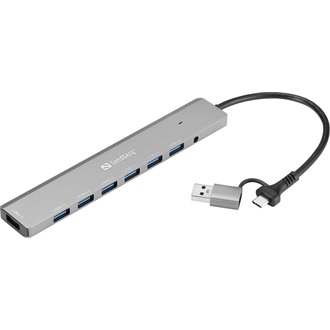 Sandberg 136-66 7-portos USB-C/A hub szürke