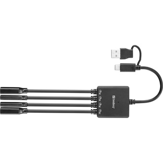 Sandberg 136-81 4-portos USB-C/A hub fekete