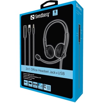 Sandberg 2-in-1 Office Saver fejhallgató headset fekete