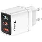 Sandberg 2in1 Charger 17W univerzális hálózati töltő adapter fehér-fekete (PD: 35W)