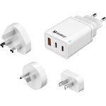 Sandberg 3-in-1 Travel Charger 65W univerzális hálózati töltő adapter fehér