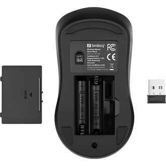 Sandberg 331-04 Saver optikai vezeték nélküli egér fekete