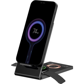 Sandberg 3-in-1 Foldable Charger Stand 15W univerzális vezeték nélküli töltő adapter fekete (Qi)