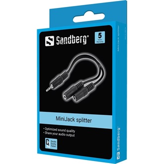 Sandberg 502-16 1db Jack stereo 3,5mm (3pin) -> 2db Jack stereo 3,5mm (3pin) M/F splitter