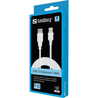 Sandberg 503-78 USB-A 2.0 -> USB-A 2.0 M/F adatkábel hosszabbító 1.8m