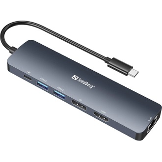Sandberg 8K Display Dock USB-C dokkoló szürke