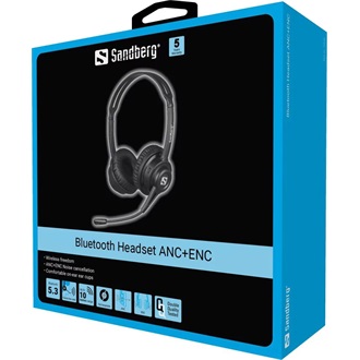 Sandberg ANC+ENC fejhallgató headset fekete