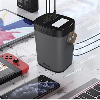 Sandberg PD 20W 60000 Aluminium 60000mAh LiPo powerbank szürke-fekete (SCP, VOOC, QC3.0)