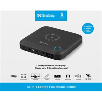 Sandberg All-in1 25000 25000mAh Li-ion powerbank fekete