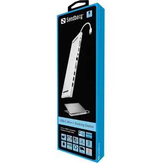 Sandberg All-in-1 USB-C dokkoló ezüst-fehér