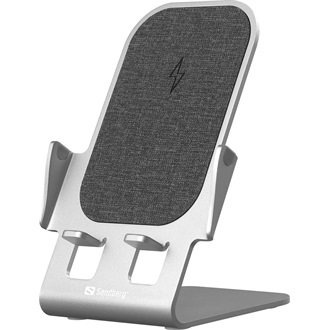 Sandberg Alu Charger Stand 15W univerzális vezeték nélküli töltő adapter ezüst (Qi)