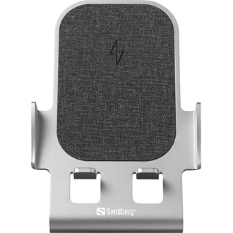 Sandberg Alu Charger Stand 15W univerzális vezeték nélküli töltő adapter ezüst (Qi)