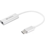 Sandberg USB-C -> Jack stereo 3,5mm (4pin) M/F adapter 0.15m fehér