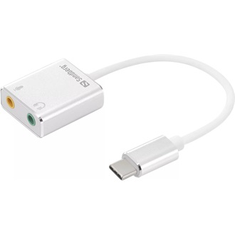 Sandberg Sound Link USB-C -> 2db Jack stereo 3,5mm (3pin) M/F adapter 0.15m fehér