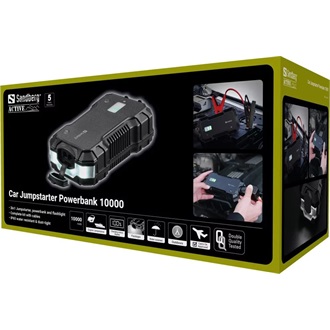 Sandberg Car Jumpstarter 10000mAh ütésálló vízálló powerbank fekete IP65
