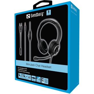 Sandberg Chat fejhallgató headset fekete