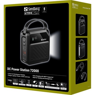 Sandberg DC Power Station 72000mAh LiMnFePO4 powerbank fekete