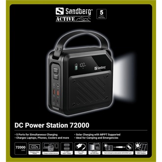 Sandberg DC Power Station 72000mAh LiMnFePO4 powerbank fekete