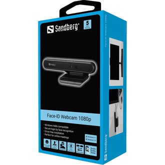 Sandberg Face-ID Webcam 1080p webkamera fekete