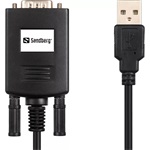 Sandberg USB-A 2.0 -> Serial RS-232 DB9 M/M adatkábel 0.3m fekete