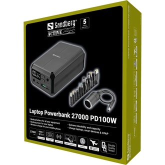 Sandberg Laptop PD100W 27000mAh powerbank fekete