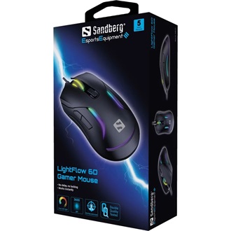 Sandberg LightFlow 6D optikai USB gaming egér fekete