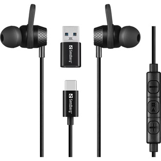 Sandberg Line-In Mic fülhallgató headset fekete