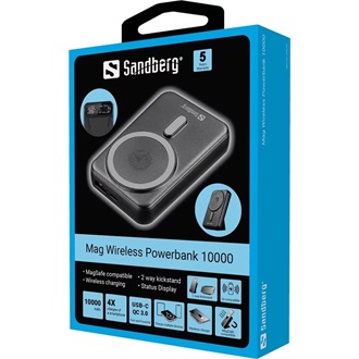 Sandberg Mag Wireless 10000 10000mAh powerbank fekete (Qi)