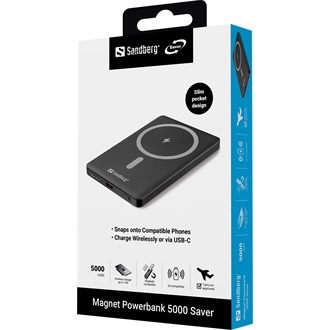 Sandberg Magnet 5000 Saver 5000mAh Li powerbank szürke (Qi)