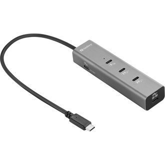 Sandberg MediaDock 5-port 100W USB-C dokkoló szürke