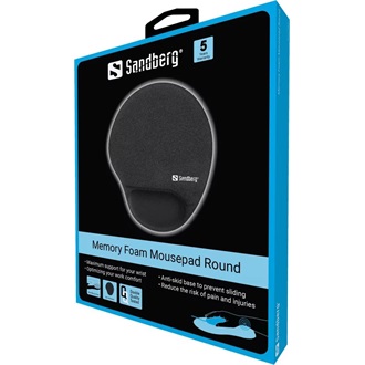 Sandberg Memory Foam Mousepad Round egérpad fekete