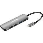 Sandberg Mini Dock 5-port USB-C dokkoló szürke