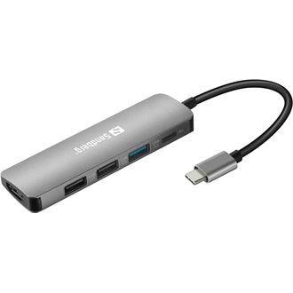 Sandberg Mini Dock 5-port USB-C dokkoló szürke