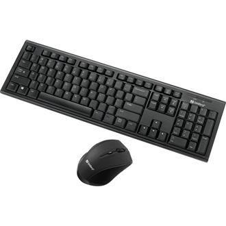 Sandberg Officce Desktop Set vezeték nélküli angol (US) membrán billentyűzet + egér fekete