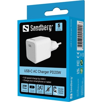Sandberg PD20W 20W univerzális hálózati töltő adapter fehér