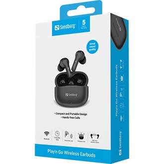 Sandberg Play`n Go True Wireless fülhallgató headset fekete