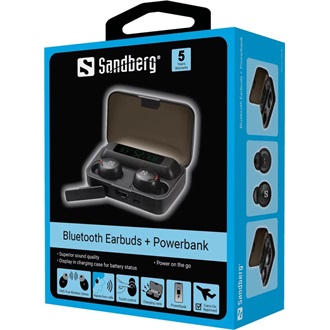 Sandberg Powerbank True Wireless fülhallgató headset fekete
