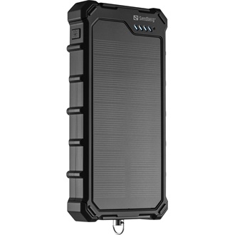 Sandberg Solar CampLED 10000mAh ütésálló vízálló napelemes powerbank fekete IP65