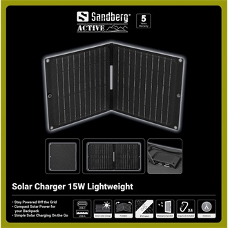 Sandberg Solar Charger Lightweight napelem fekete