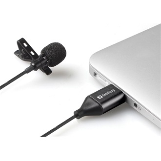 Sandberg Streamer USB Clip gaming mikrofon fekete