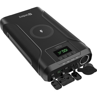 Sandberg Survivor 7-in-1 76800mAh Li-ion ütésálló vízálló powerbank fekete (Qi, DC-out, notebook-charger)