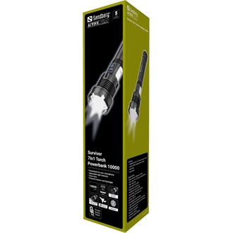 Sandberg Survivor 7-in-1 Torch 10000mAh Li-ion powerbank fekete