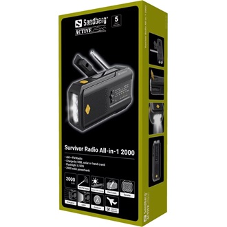 Sandberg Survivor All-in-1 2000mAh hordozható 1.0 rádió