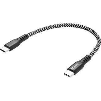 Sandberg Survivor USB-C - USB-C M/M töltőkábel 0.2m fekete-szürke