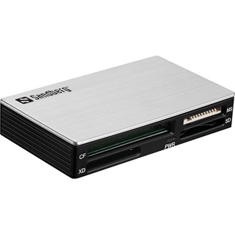 Sandberg USB3.0 SD, microSD, XD, MS, CF, MMC, M2 kártyaolvasó fehér-fekete