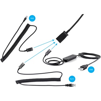 Sandberg USB+RJ9/11 Pro Stereo fejhallgató headset fekete