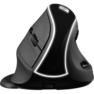 Sandberg Wireless Vertical Mouse Pro optikai vezeték nélküli vertikális egér 75° fekete